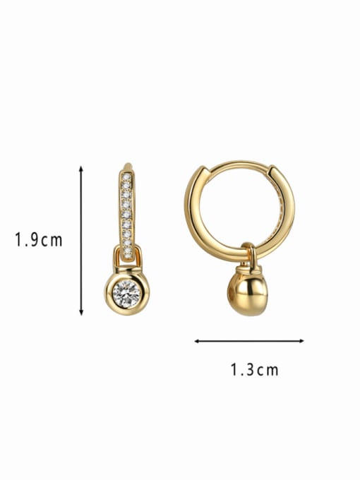 CHARME Brass Rhinestone Geometric Minimalist Huggie Earring 3
