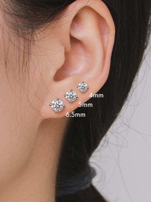 MODN 925 Sterling Silver Moissanite Geometric Dainty Stud Earring 2