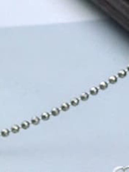 Round bead chain xl017 925 Sterling Silver With Antique Silver Plated Simplistic Chain Necklaces