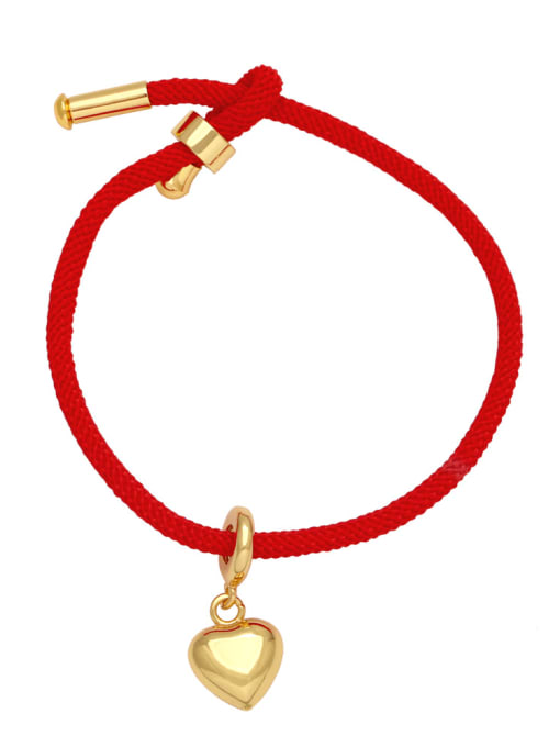 CC Brass Cubic Zirconia Heart Bear Minimalist Link Bracelet 0