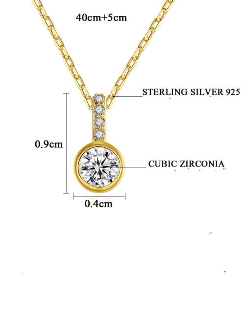 CCUI 925 Sterling Silver Rhinestone Round Minimalist Necklace 4