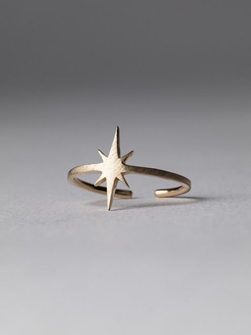Boomer Cat 925 Sterling Silver   Minimalist  Smooth Star Free Size Ring 0