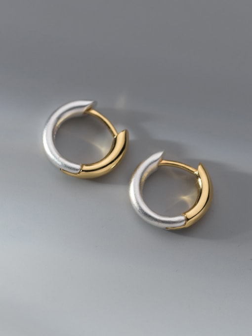 S925 silver pair 925 Sterling Silver Geometric Minimalist Huggie Earring