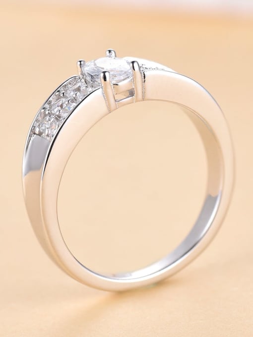 Dan 925 Sterling Silver Cubic Zirconia Geometric Minimalist Band Ring 4