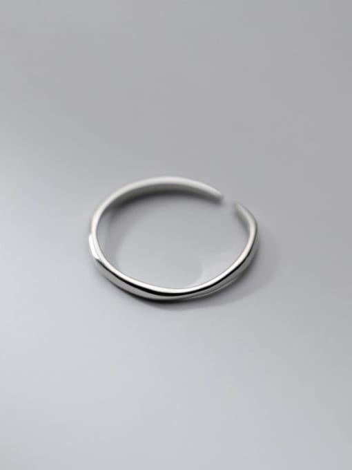 Rosh 925 Sterling Silver Geometric  Line Minimalist Band Ring 2