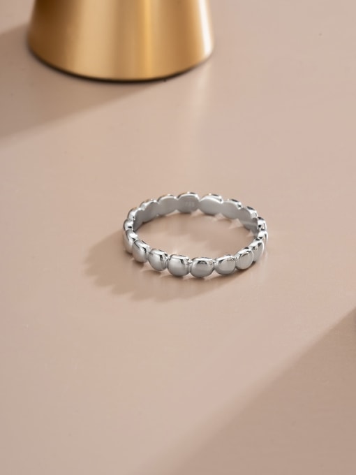 White gold 925 Sterling Silver Geometric Minimalist Band Ring