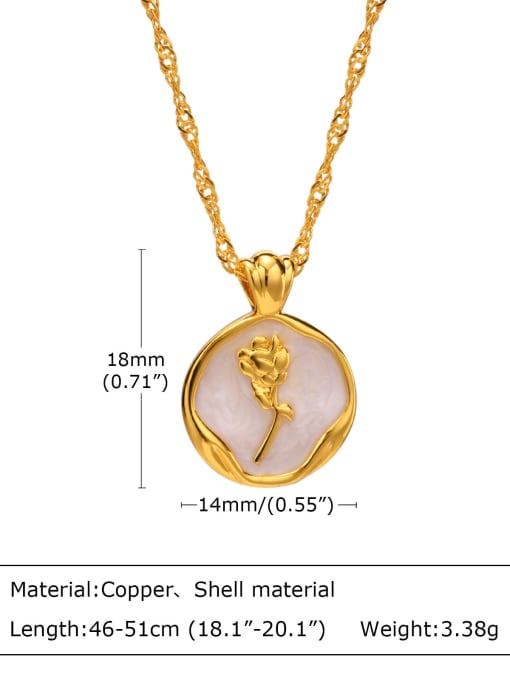 CONG Titanium Steel Shell Round Minimalist Necklace 2