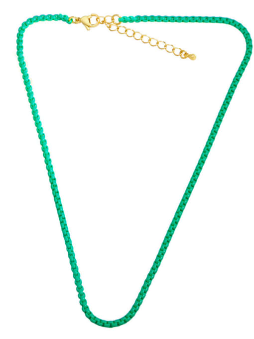 turquoise Brass Enamel Irregular Minimalist Necklace