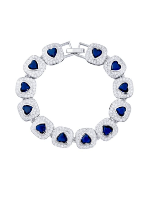 L.WIN Brass Cubic Zirconia Multi Color Geometric Heart Luxury Bracelet 0