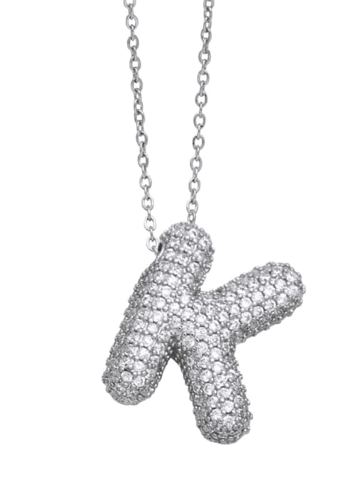 K Brass Cubic Zirconia Letter Minimalist Necklace