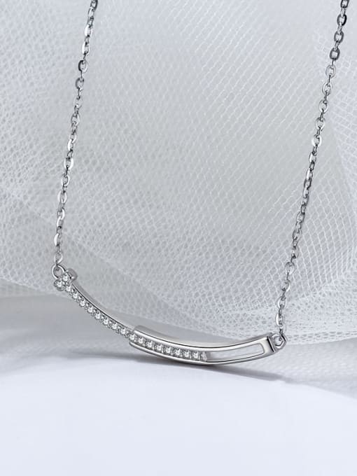 RINNTIN 925 Sterling Silver Cubic Zirconia Geometric Minimalist Necklace 3