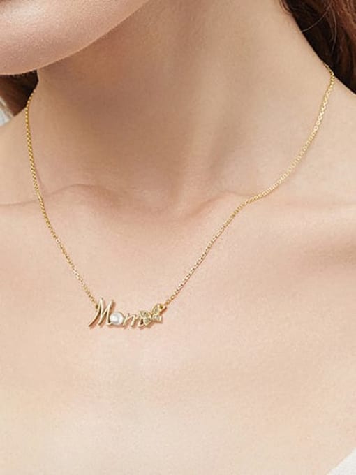 RINNTIN 925 Sterling Silver Letter Minimalist Necklace 1