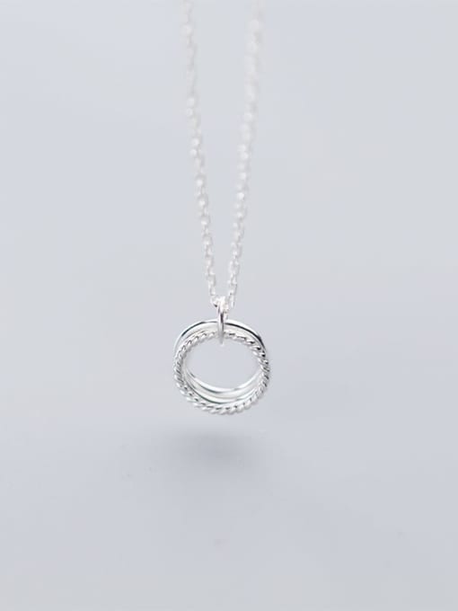 Rosh 925 Sterling Silver With Platinum Plated Fashion Multi-layer  Round Necklaces