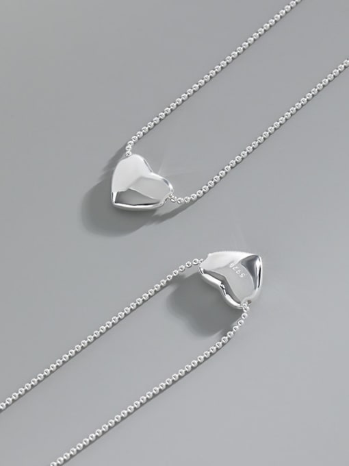 DAKA 925 Sterling Silver Smooth  Heart Minimalist Necklace 3