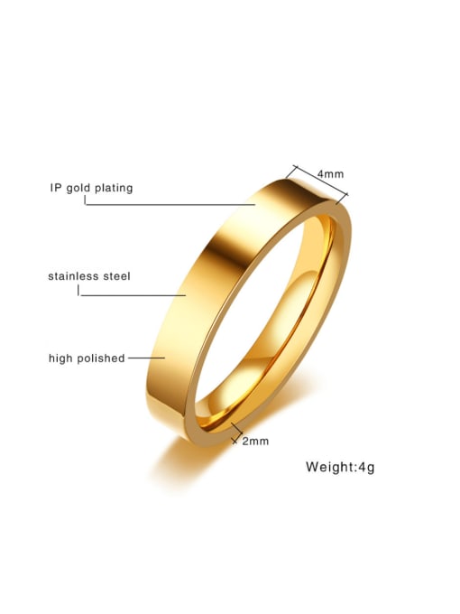 CONG Stainless steel Geometric Minimalist Band Ring 2
