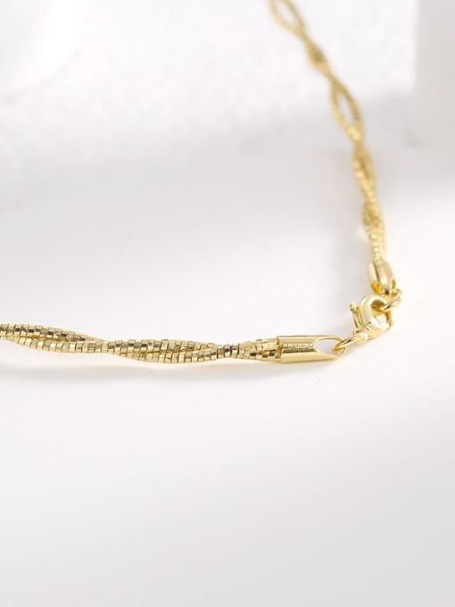 CHARME Brass Geometric Minimalist Golden Snake Power Pattern Collar 1