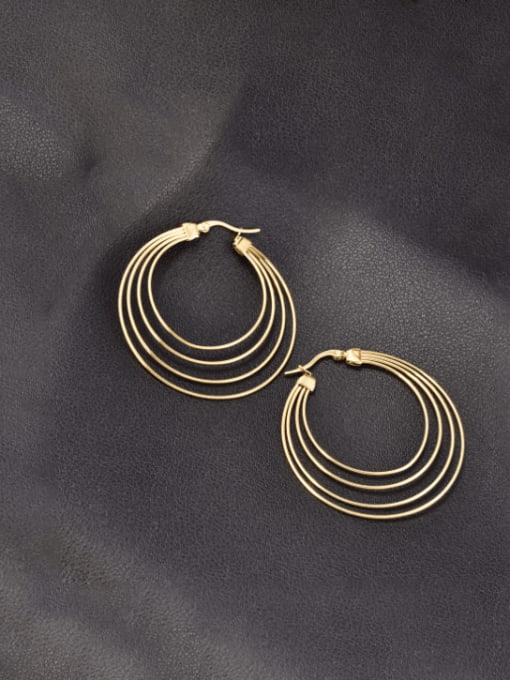 18K Gold Titanium Steel Geometric Minimalist Hoop Earring