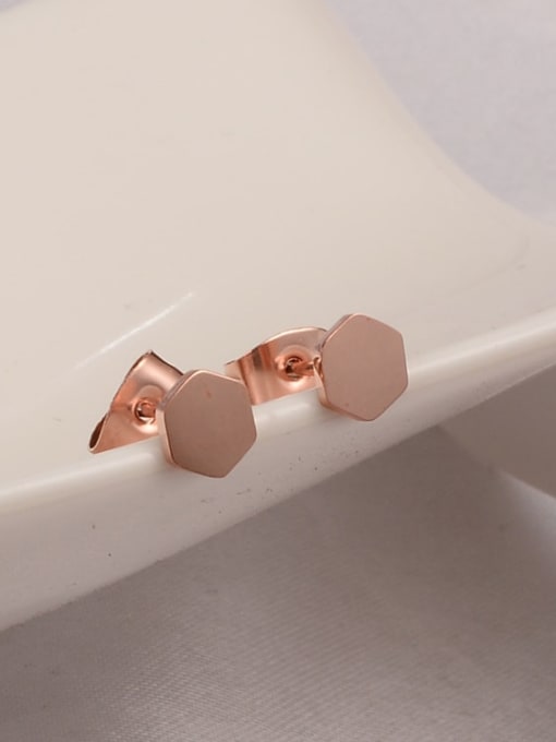 A TEEM Titanium smooth Geometric Minimalist Stud Earring 1