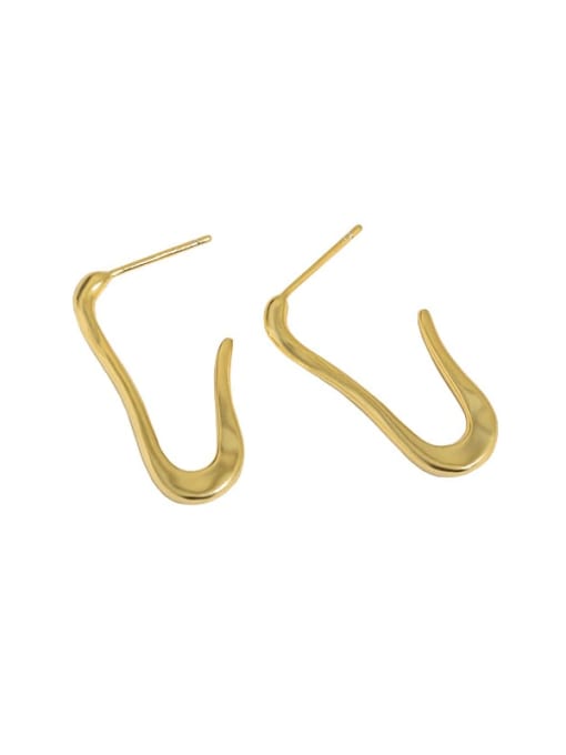 18K gold 925 Sterling Silver Smooth Geometric Minimalist Stud Earring