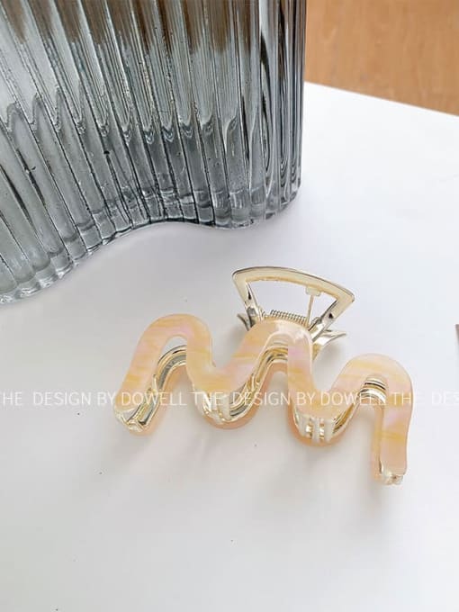 Apricot pink 8.5cm Cellulose Acetate Trend Geometric Zinc Alloy Jaw Hair Claw
