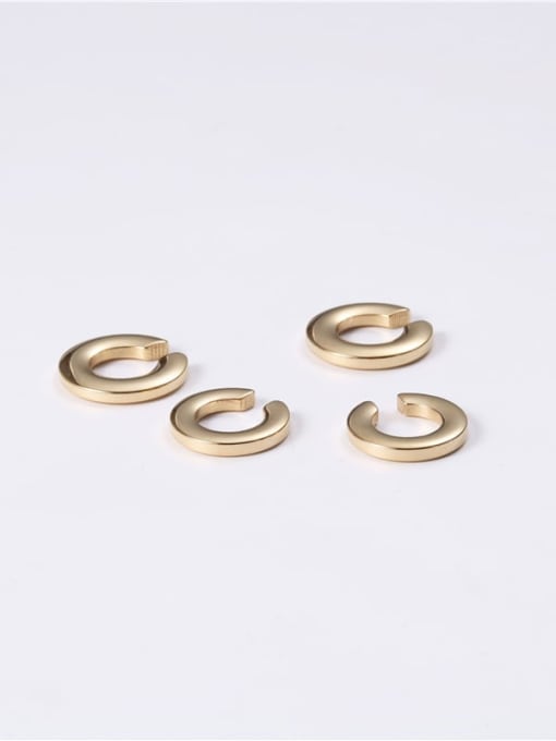 GROSE Titanium With Imitation Gold Plated Simplistic Irregular "C" Clip On Earrings 0