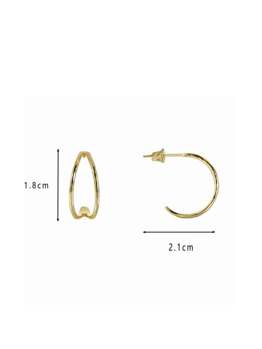 CHARME Brass Hollow Geometric Minimalist Stud Earring 1