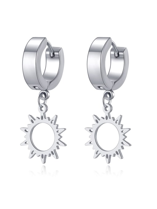 739 Steel Earrings Stainless steel Geometric Minimalist Sun Flower Huggie Earring