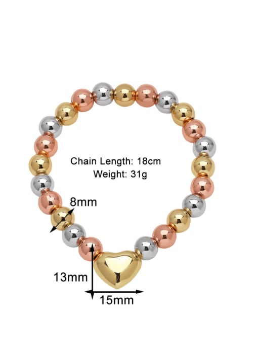 Bracelet Brass Heart Minimalist Beaded Necklace
