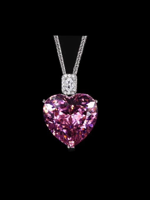 ROSS Brass Cubic Zirconia Heart Luxury Necklace 3