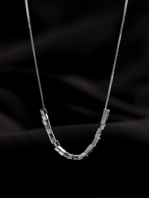 BeiFei Minimalism Silver 925 Sterling Silver Geometric Minimalist Necklace 0