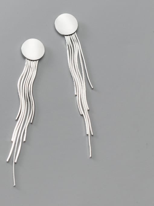 Rosh 925 Sterling Silver Tassel Minimalist Threader Earring