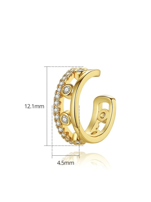 BLING SU Brass Cubic Zirconia Geometric Minimalist Single Earring(Single-Only One) 3