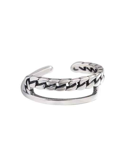 HAHN 925 Sterling Silver Geometric Vintage Stackable Ring 0