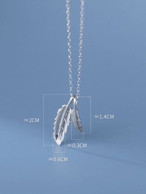 Rosh 925 Sterling Silver Leaf Minimalist Necklace 1