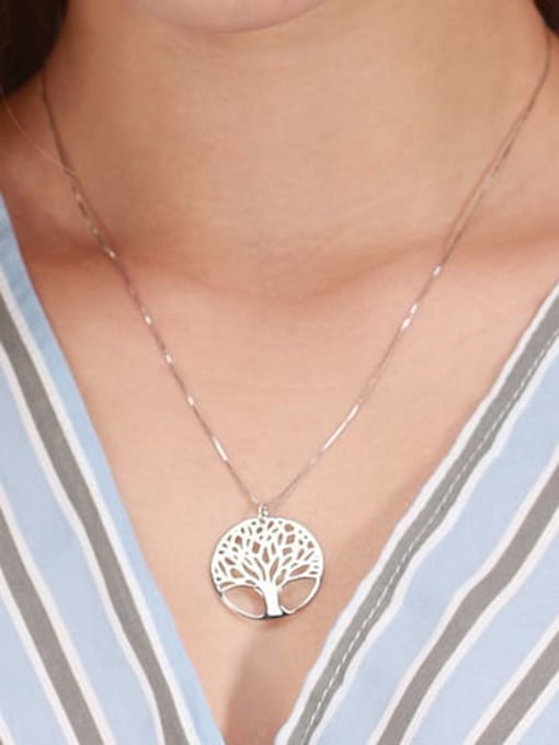 RINNTIN 925 Sterling Silver Tree Minimalist Necklace 1