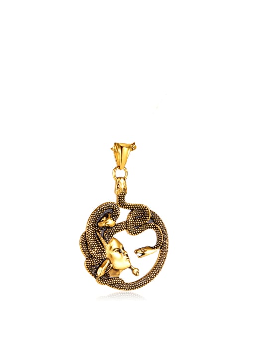 GX2316J Gold Single Pendant Stainless steel Snake Vintage Necklace
