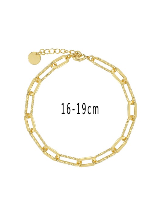 CHARME Brass Hollow  Geometric Chain Minimalist Link Bracelet 2