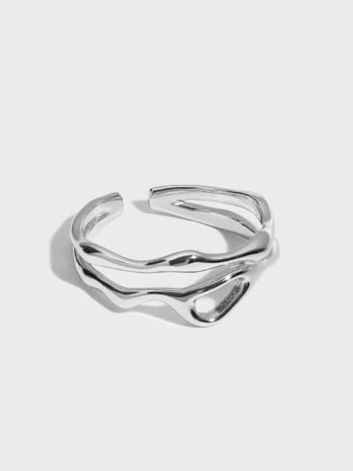 DAKA 925 Sterling Silver Irregular Minimalist Stackable Ring 4