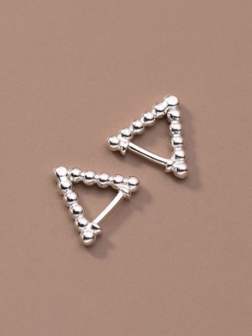 Rosh 925 Sterling Silver Bead Triangle Minimalist Stud Earring 3