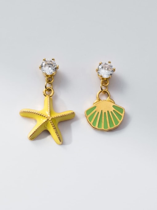 Rosh 925 Sterling Silver Enamel Star Bohemia Drop Earring 0