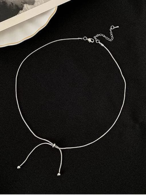 A TEEM Titanium Bowknot Minimalist Choker Necklace 0