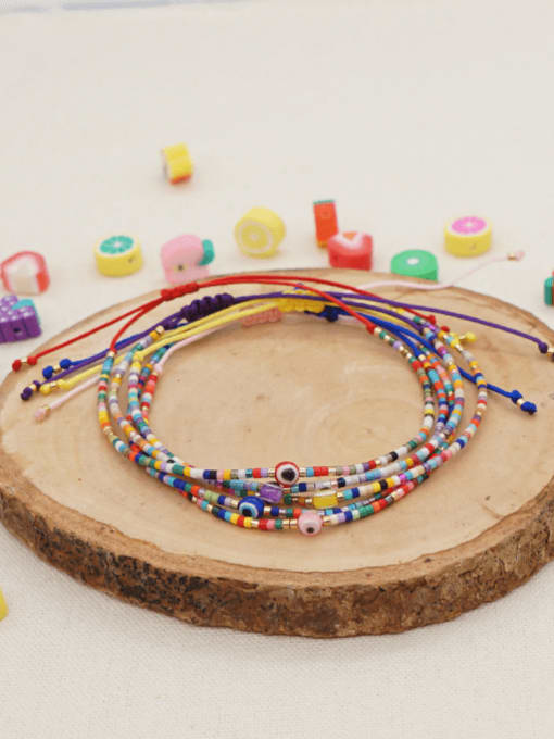 MMBEADS Miyuki Millet Bead Multi Color Evil Eye Bohemia Handmade Weave Bracelet