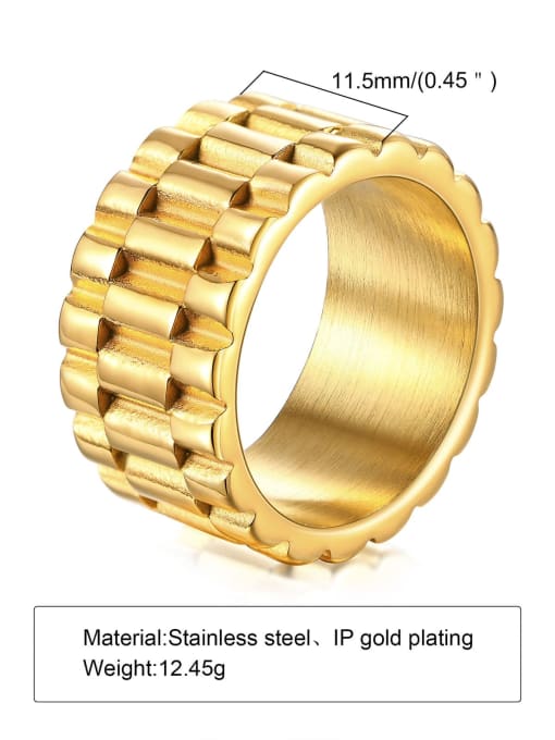 golden Stainless steel Geometric Vintage Band Ring