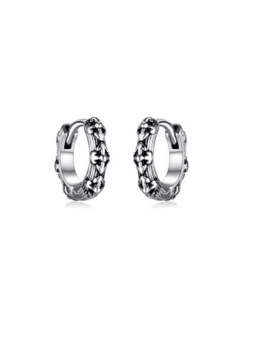 GE866 Titanium Steel Geometric Hip Hop Huggie Earring