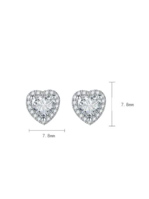 X&S Brass Cubic Zirconia Heart Luxury Cluster Earring 1