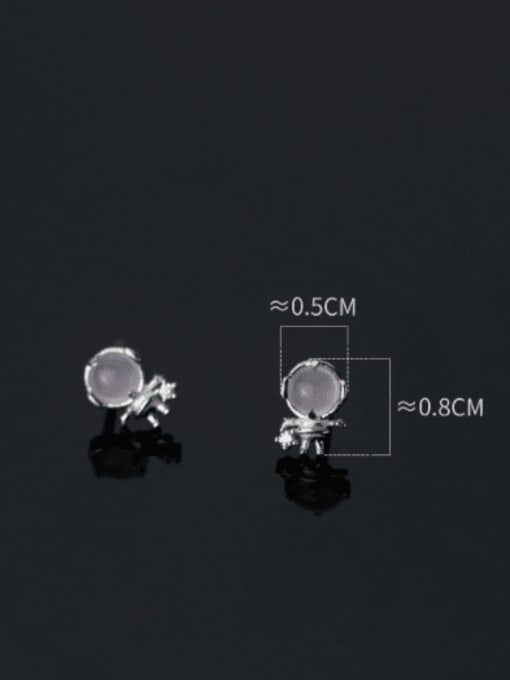 Rosh 925 Sterling Silver Glass Stone Irregular Minimalist Stud Earring 2