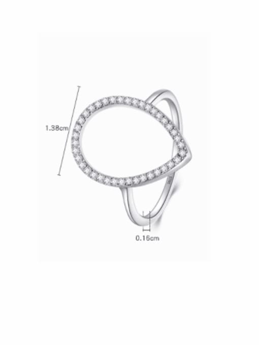 MODN 925 Sterling Silver Cubic Zirconia Heart Minimalist Band Ring 1