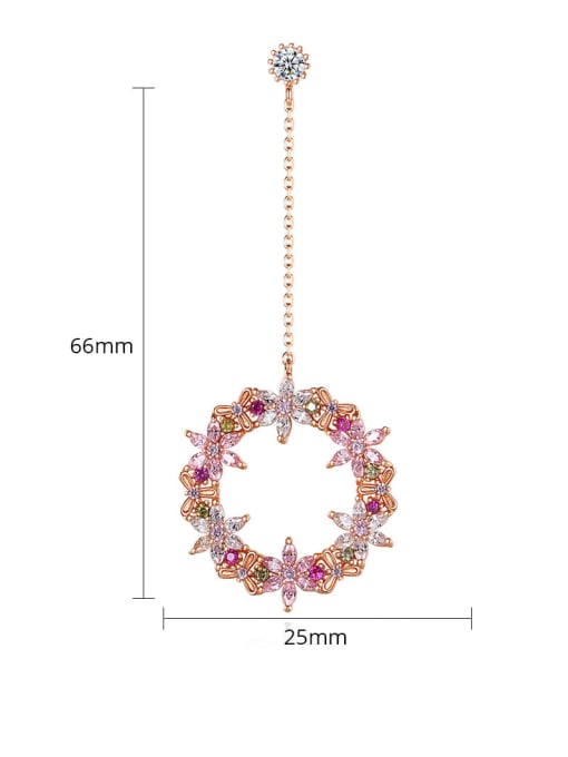 BLING SU Copper Cubic Zirconia Multi Color Holllow Round Minimalist Drop Earring 4