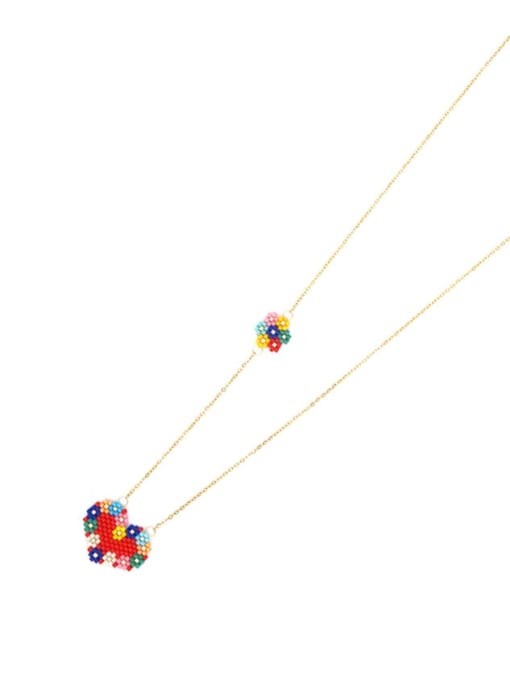 Roxi Stainless steel Multi Color Miyuki beads Heart Bohemia Pure handmade, Necklace 3
