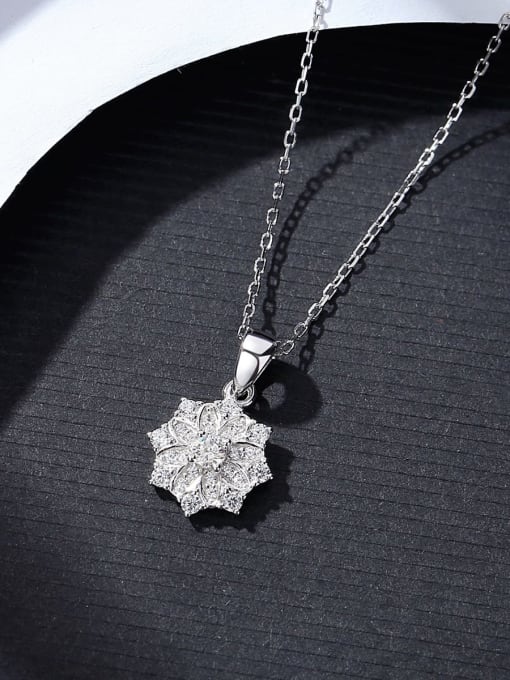 CCUI 925 Sterling Silver Cubic Zirconia Geometric Dainty Necklace 2